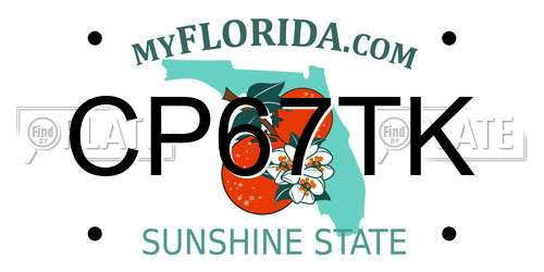 CP67TK Florida License Plate