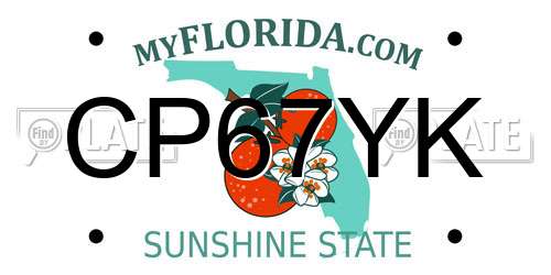 CP67YK Florida License Plate