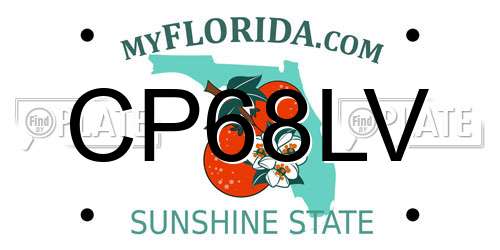 CP68LV Florida License Plate