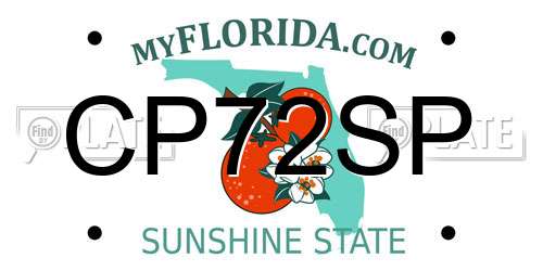 CP72SP Florida License Plate