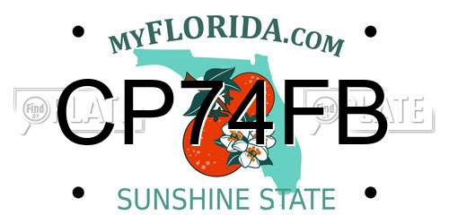 CP74FB Florida License Plate