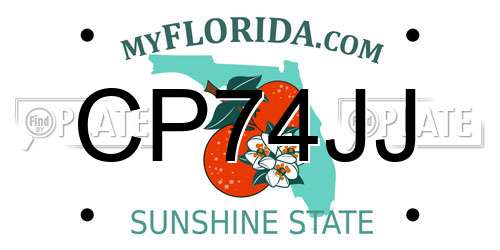 CP74JJ Florida License Plate