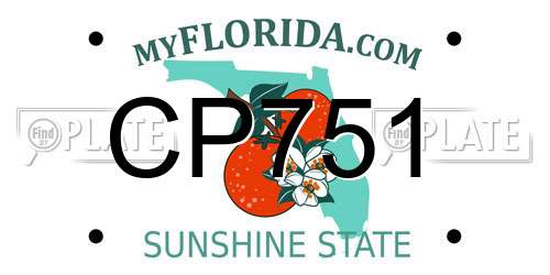 CP751 Florida License Plate