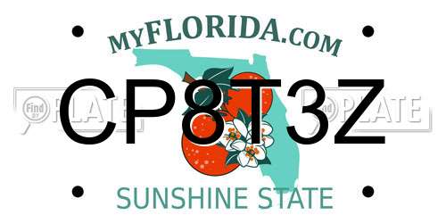 CP8T3Z Florida License Plate