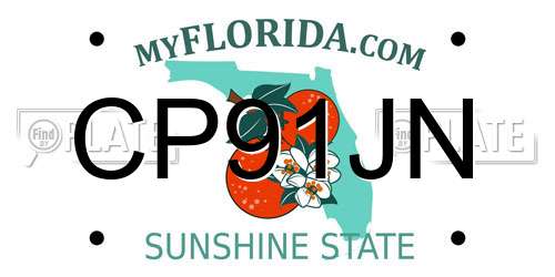 CP91JN Florida License Plate