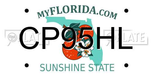 CP95HL Florida License Plate