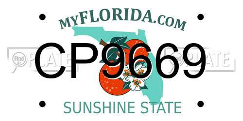 CP9669 Florida License Plate