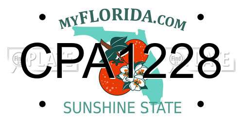 CPA1228 Florida License Plate