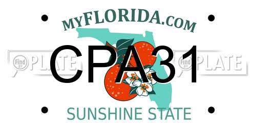 CPA31 Florida License Plate