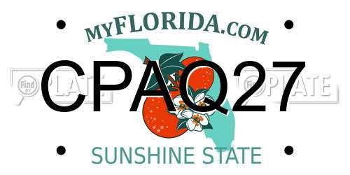CPAQ27 Florida License Plate