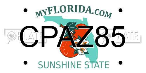CPAZ85 Florida License Plate