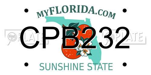CPB232 Florida License Plate