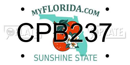 CPB237 Florida License Plate