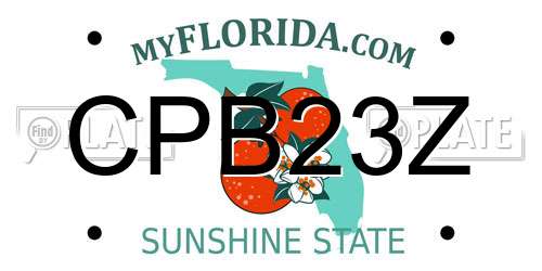 CPB23Z Florida License Plate