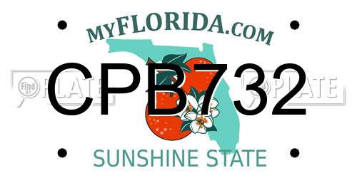 CPB732 Florida License Plate