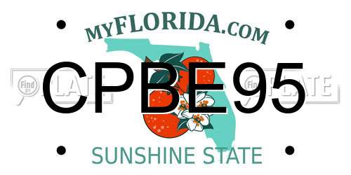 CPBE95 Florida License Plate