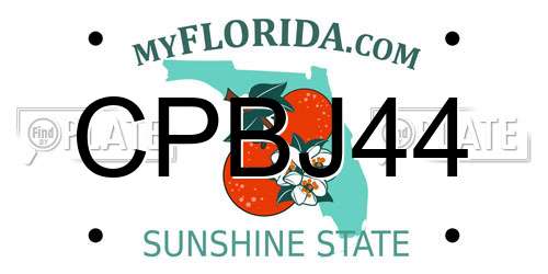 CPBJ44 Florida License Plate