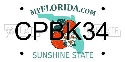 CPBK34 Florida License Plate