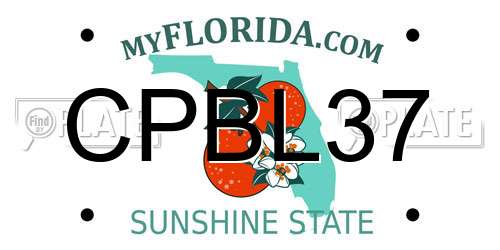 CPBL37 Florida License Plate