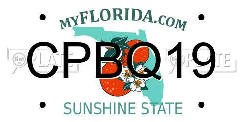 CPBQ19 Florida License Plate