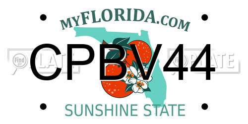 CPBV44 Florida License Plate
