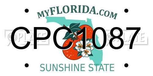 CPC1087 Florida License Plate