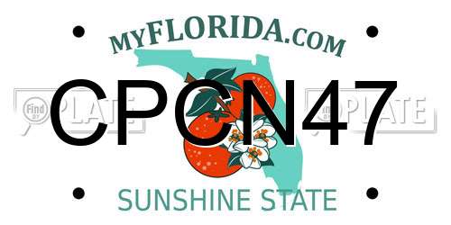 CPCN47 Florida License Plate
