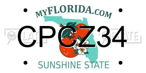 CPCZ34 Florida License Plate