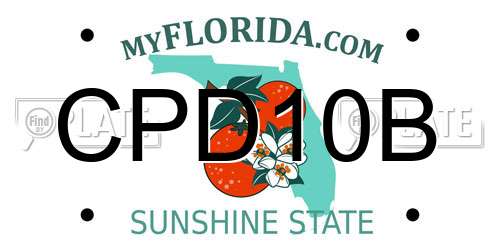 CPD10B Florida License Plate