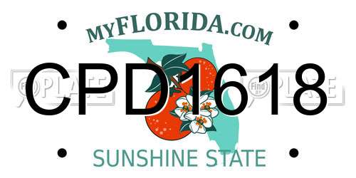 CPD1618 Florida License Plate