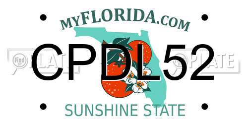 CPDL52 Florida License Plate