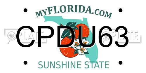 CPDU63 Florida License Plate
