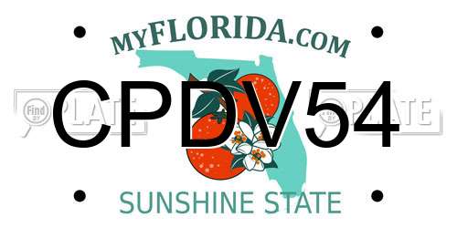 CPDV54 Florida License Plate