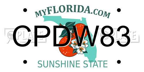 CPDW83 Florida License Plate