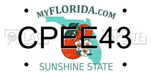 CPEE43 Florida License Plate