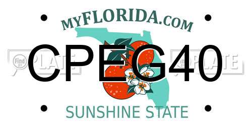 CPEG40 Florida License Plate