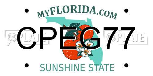 CPEG77 Florida License Plate