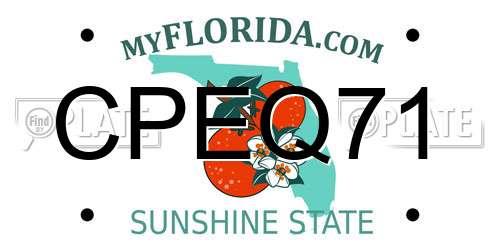 CPEQ71 Florida License Plate