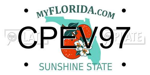 CPEV97 Florida License Plate