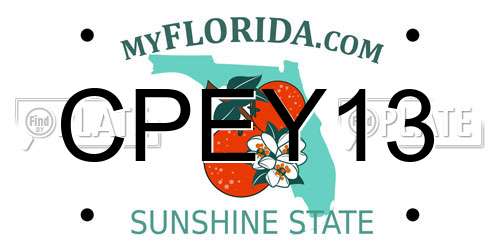 CPEY13 Florida License Plate
