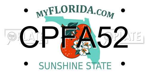 CPFA52 Florida License Plate
