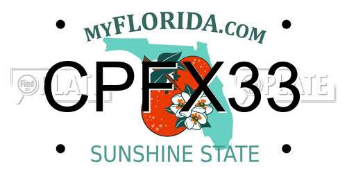 CPFX33 Florida License Plate