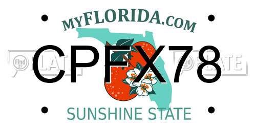 CPFX78 Florida License Plate