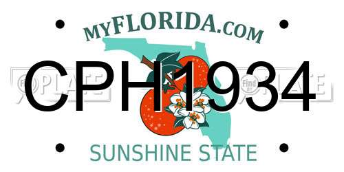 CPH1934 Florida License Plate