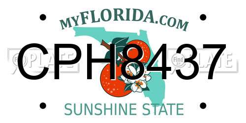 CPH8437 Florida License Plate