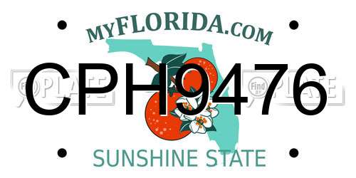 CPH9476 Florida License Plate