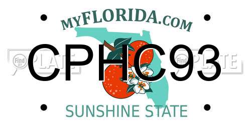 CPHC93 Florida License Plate