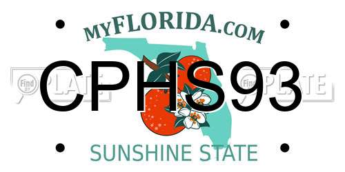 CPHS93 Florida License Plate
