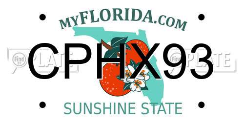 CPHX93 Florida License Plate