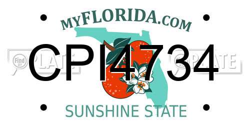 CPI4734 Florida License Plate